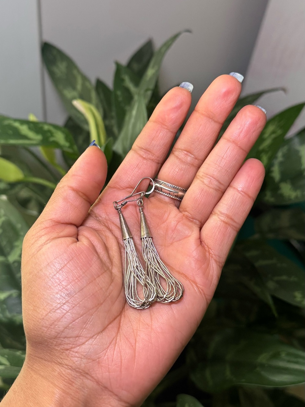 vintage southwestern liquid silver cone earrings